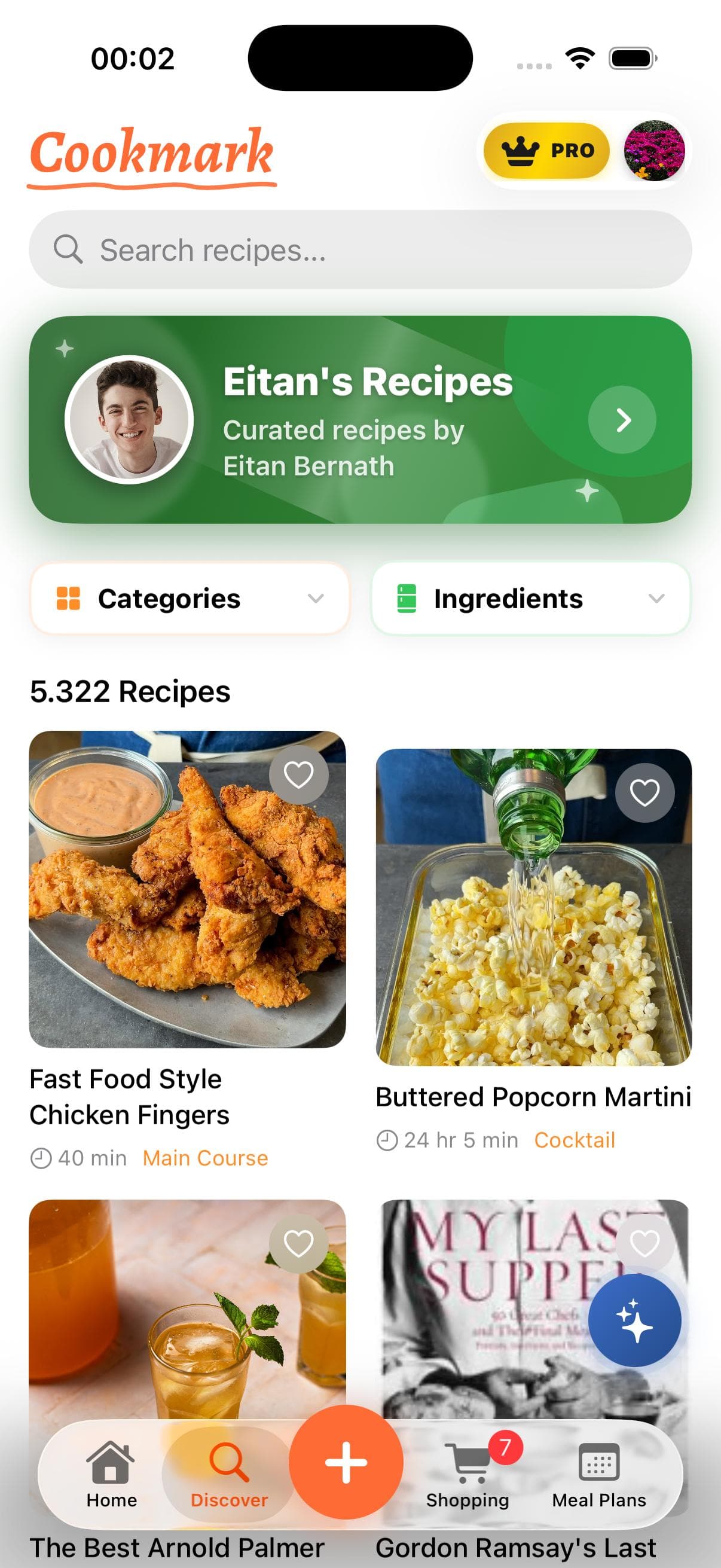 Browse & Save Recipes screenshot